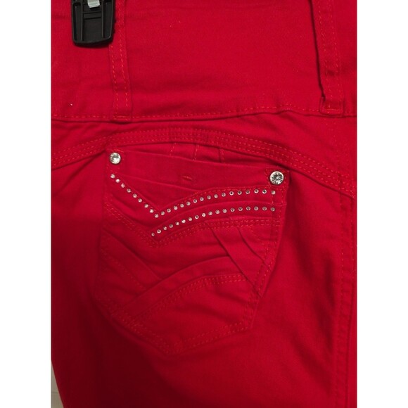 Silver Diva Colombian Butt Lift Push Up Red Skinny Jeans Size 9 High Waist Stret - Picture 4 of 9